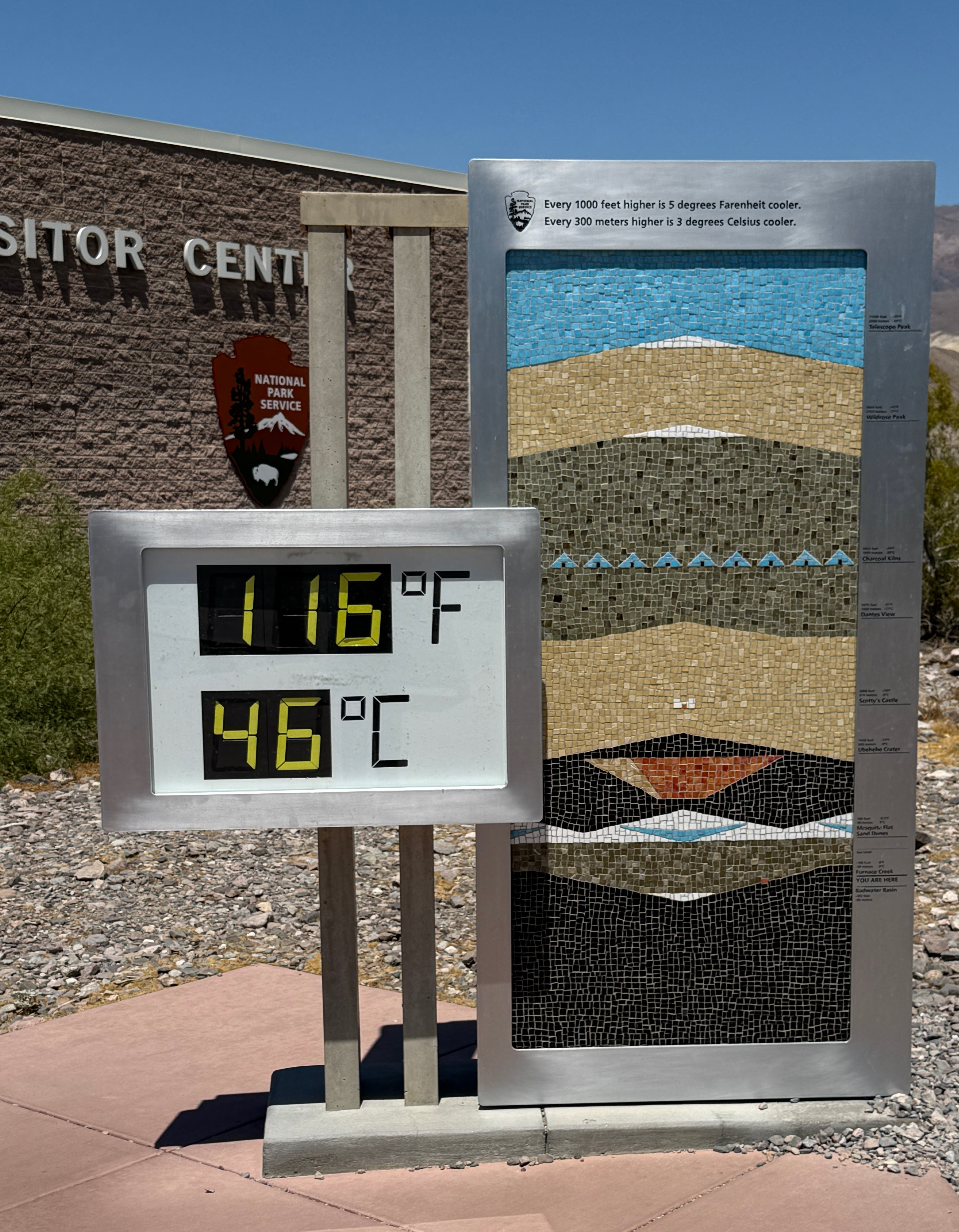 116°F at the Death Valley visitor center