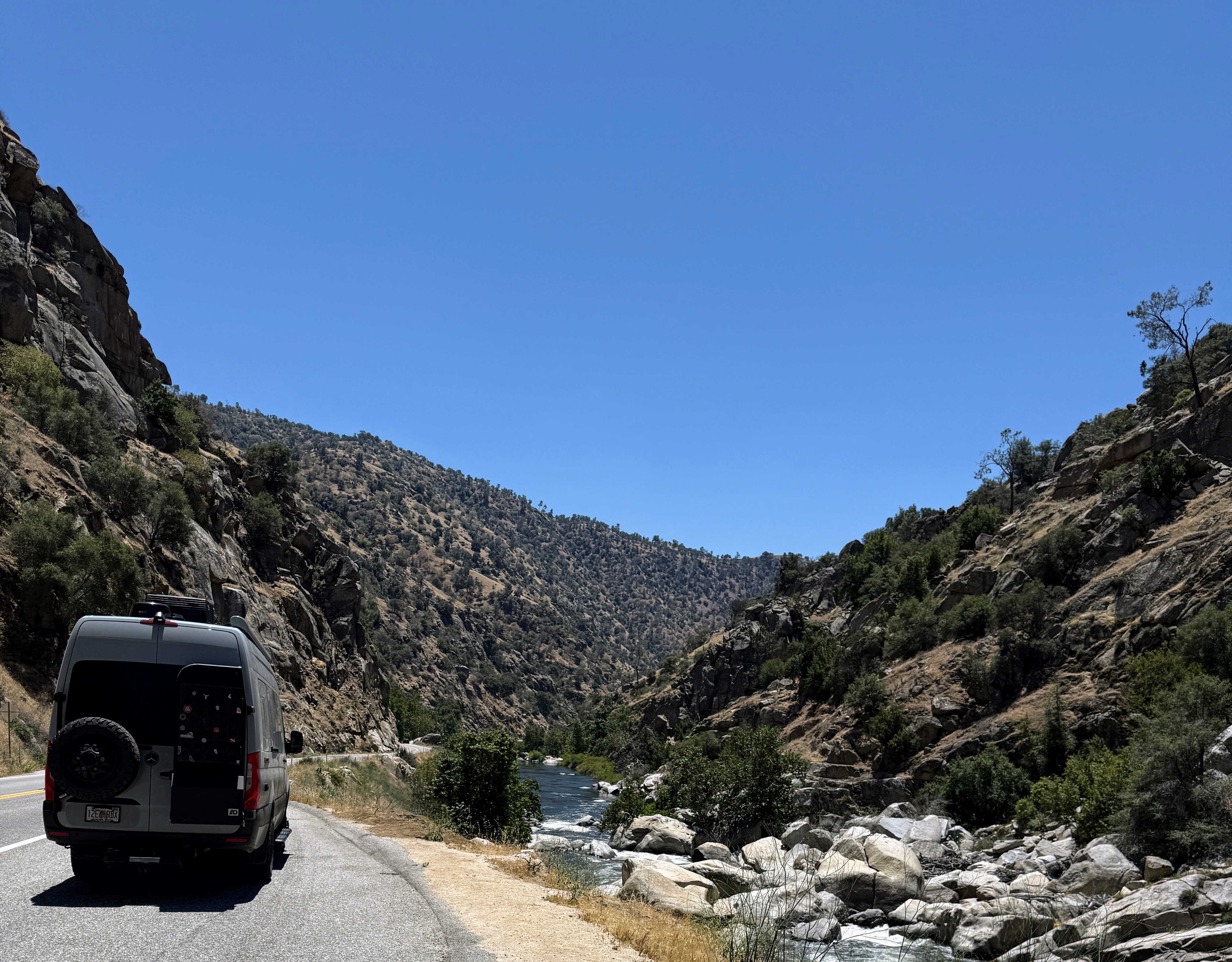 The van along the Kern River, Sequoia National Forest