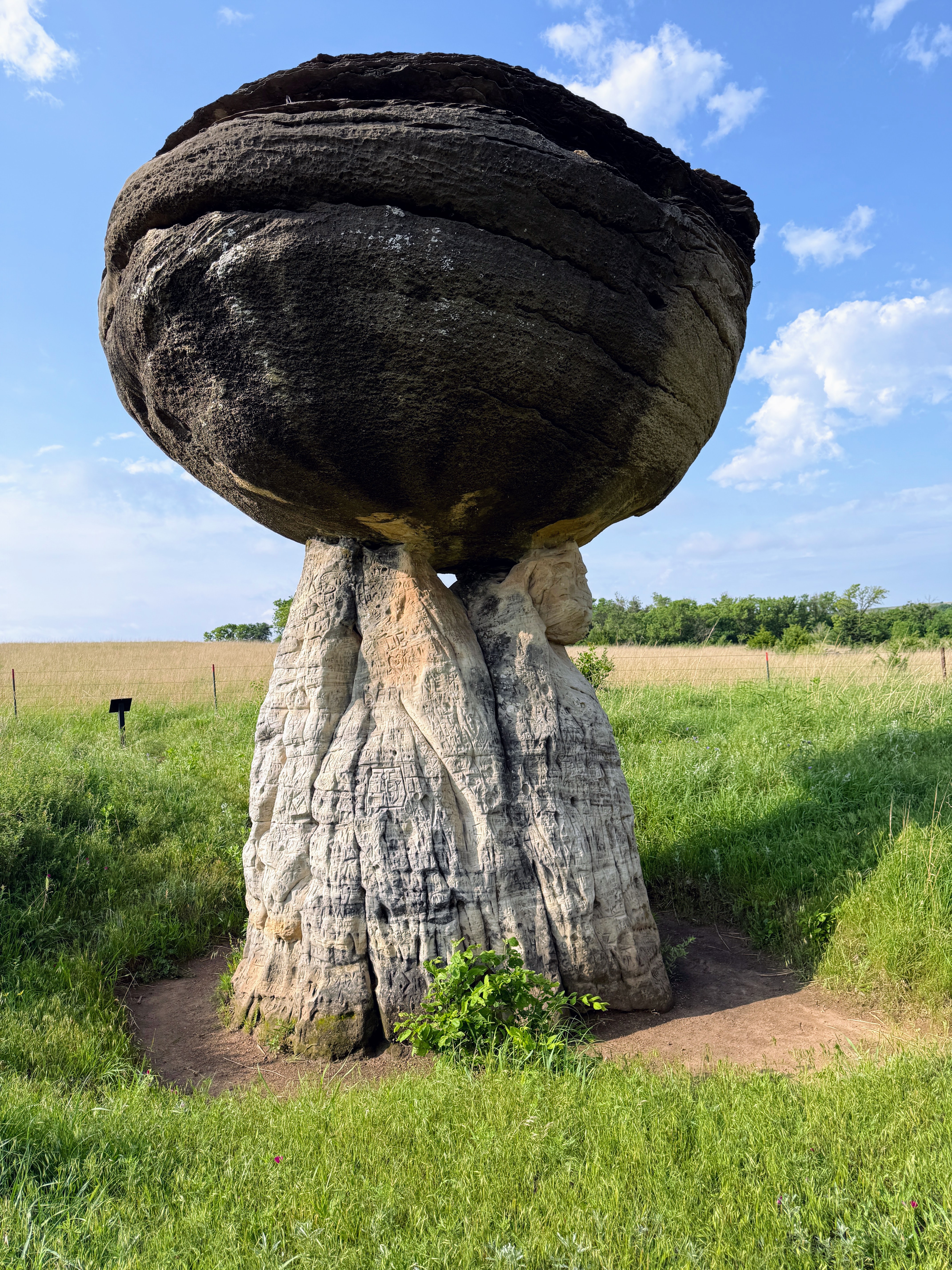 The mushroom rock formations at Mushroom Rock State Park, KS