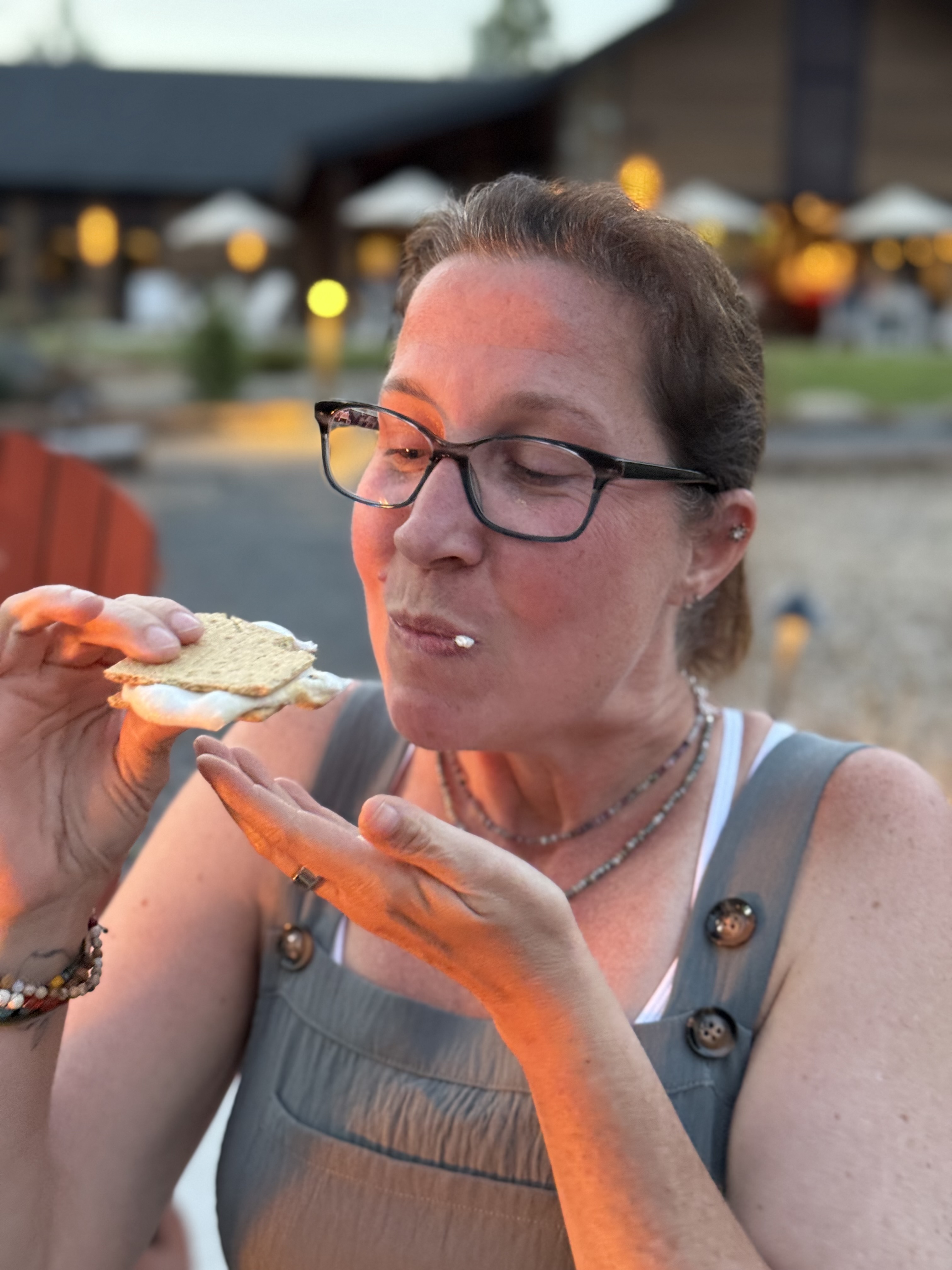 Fourth of July s'mores at camp.