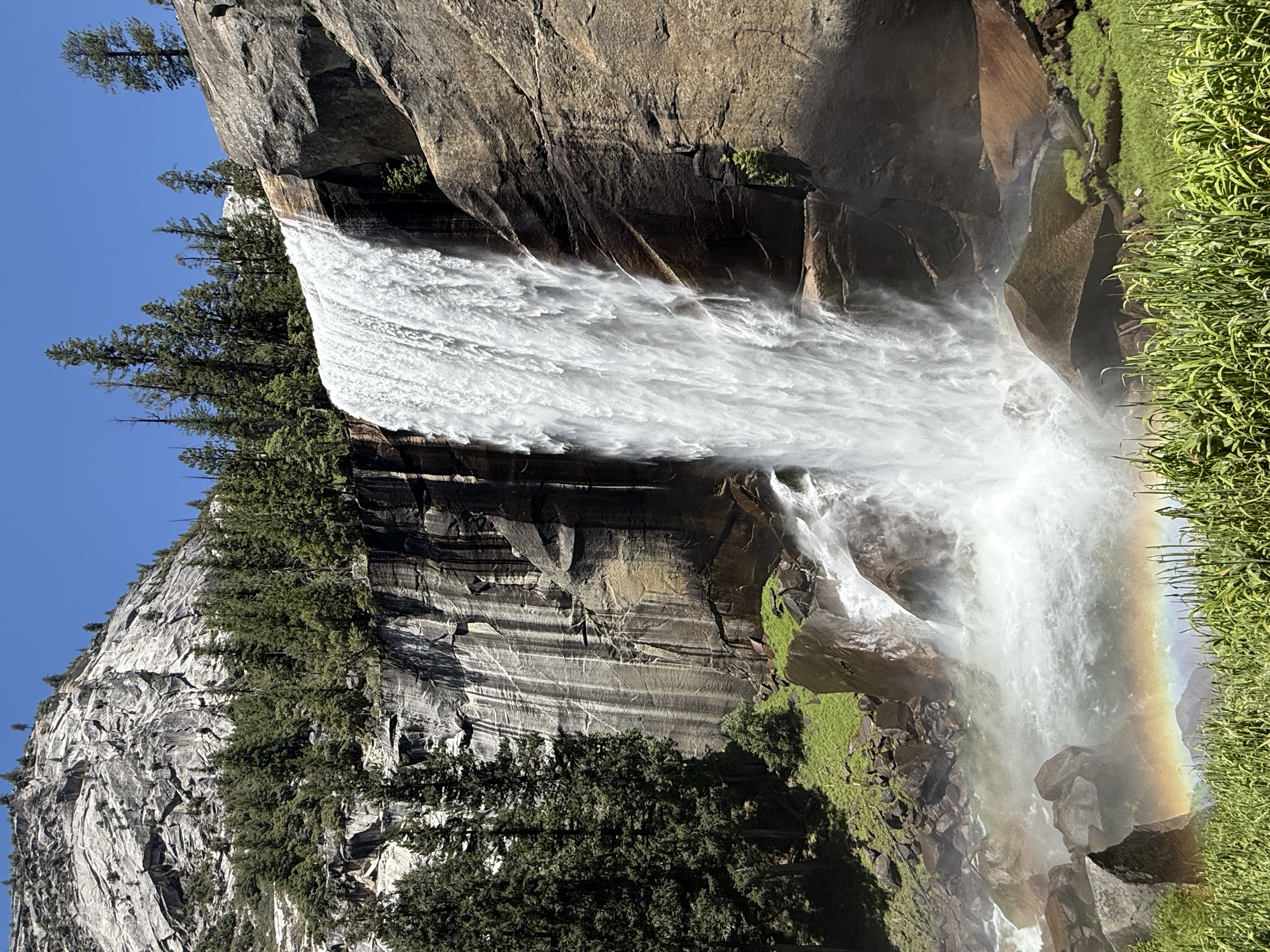 Climbing the Mist Trail.